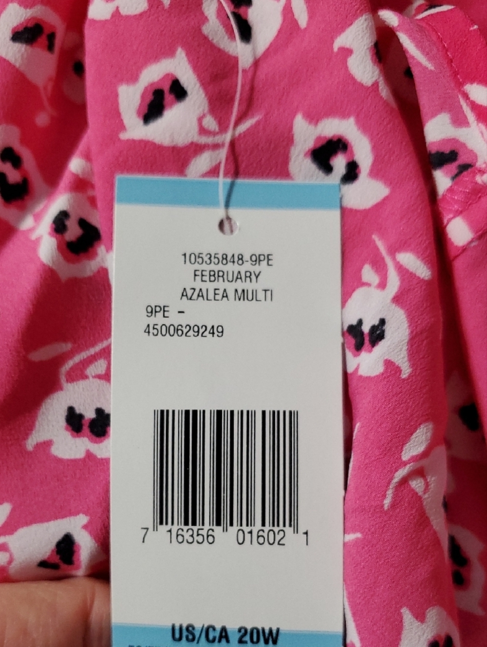 Jones New York Pink Floral Sleeveless Blouse Size 20W - Picture 7 of 10